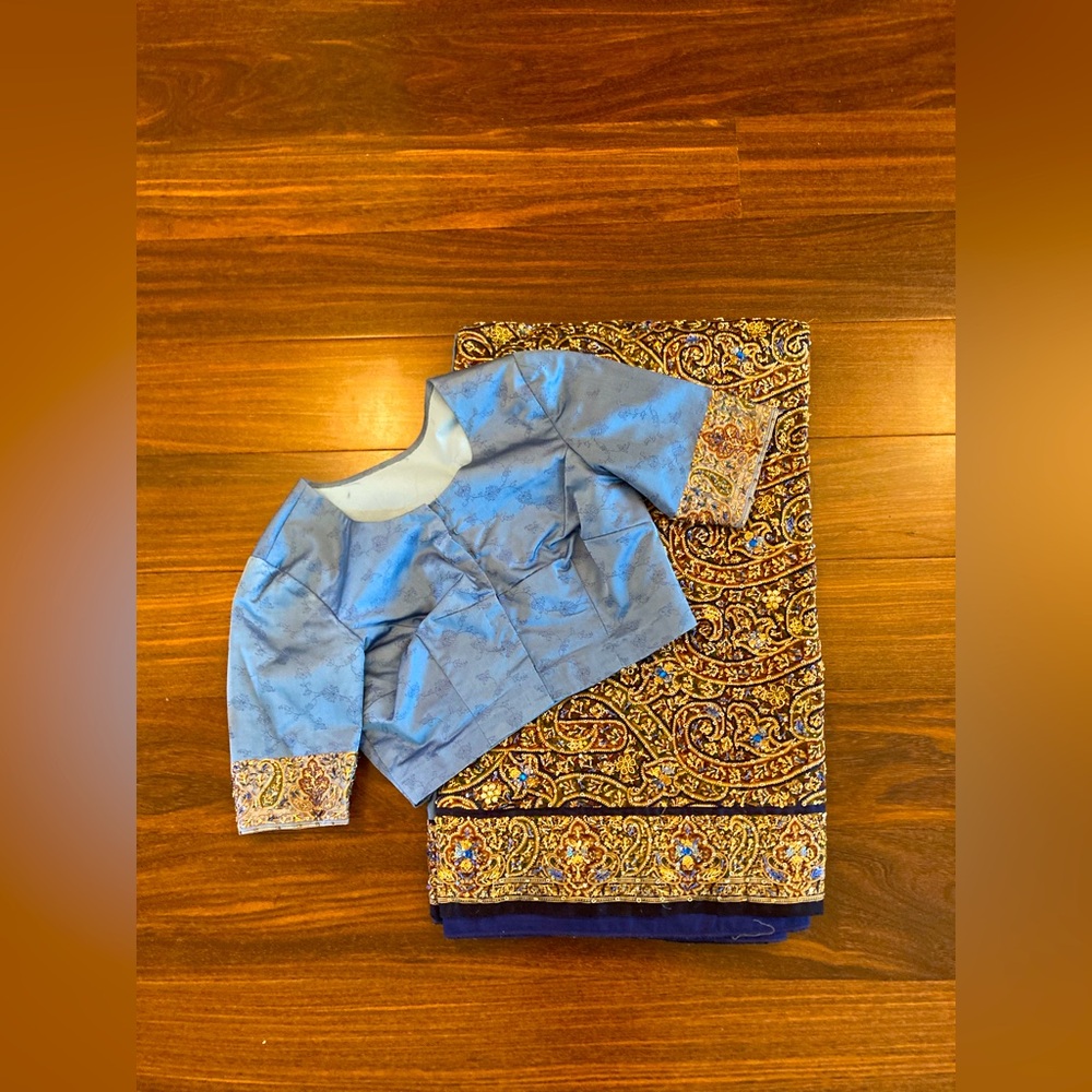 Blue Indian Silk Sari / Saree